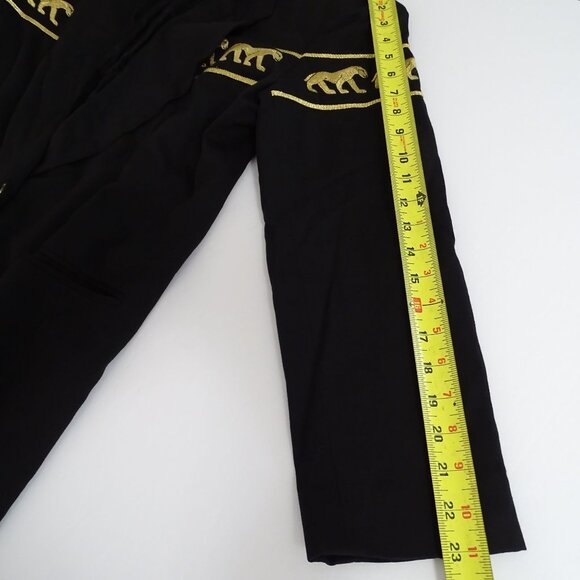 Vtg Stephanie Queller Black Blazer Jacket Women Size 10 Embroidered Rayon Wool - Picture 10 of 11